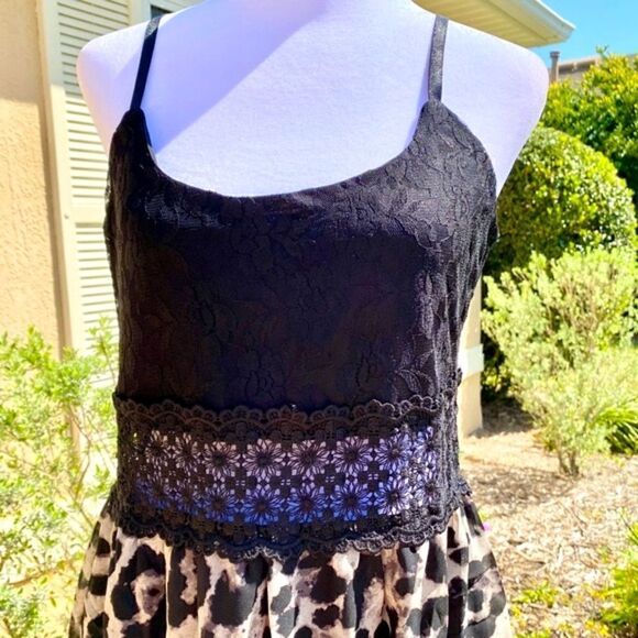 Chic Black and Tan Mini Dress - Picture 9 of 15